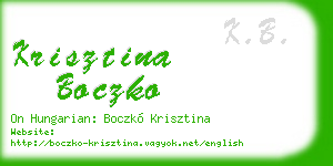 krisztina boczko business card
